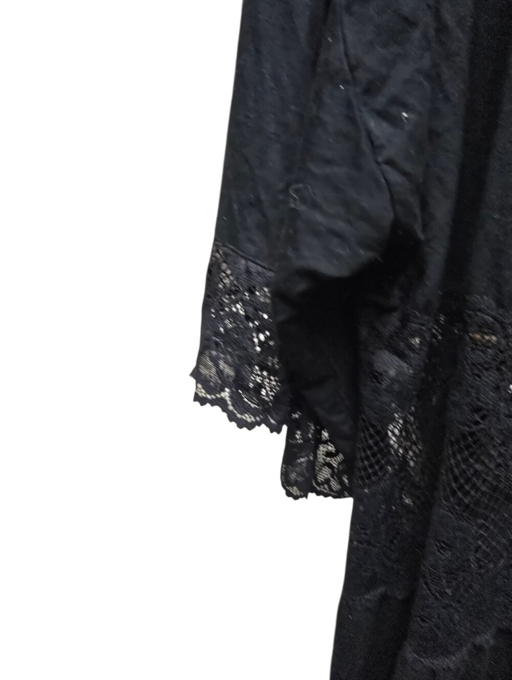 Soma Black Lace Panel Open Tie Robe With Closure Sz. XXL - Picture 4 of 9